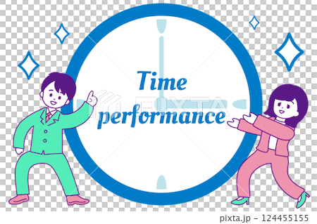 Image illustration of Taipa Time Performance: A big clock and male and female office workers. Funny illustration Image illustration of Taipa Time Performance: A big clock and male and female office workers. Funny illustration 124455155