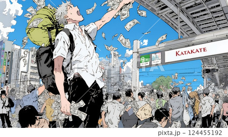 東京に空からお金が降ってきた