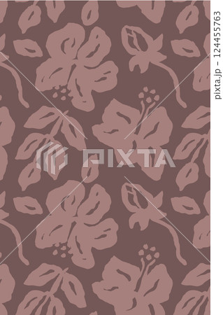 Ink brush abstract floral pattern for poster or card design. Minimalist doodle nature background for social media or wall art Ink brush abstract floral pattern for poster or card design. Minimalist doodle nature background for social media or wall art 124455763