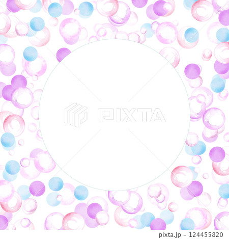 Hand drawn watercolor pearls wreath frame border isolated on white background. Can be used for cards, scrapbook and other printed products. Hand drawn watercolor pearls wreath frame border isolated on white background. Can be used for cards, scrapbook and other printed products. 124455820
