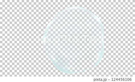 透明感ジェル状球体バブル泡イラスト素材　水色　背景白　png透過 124456106