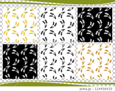 Set of 6 rice and wheat seamless patterns 124456410