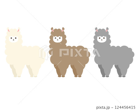 ゆるかわいいアルパカ3種セット 124456415