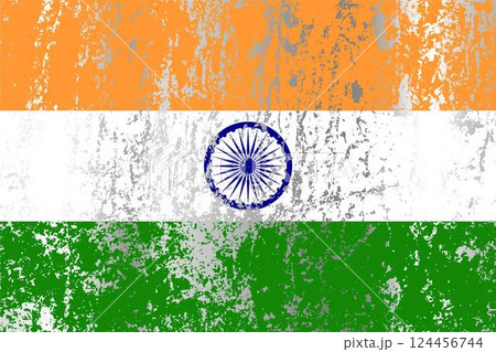 India flag with grunge effect. 124456744