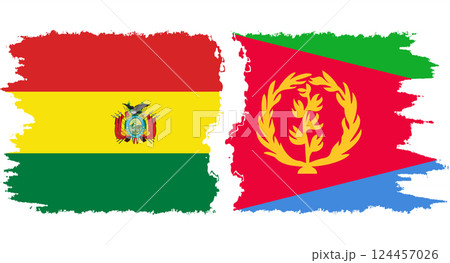 Eritrea and Bolivia grunge flags connection vector 124457026