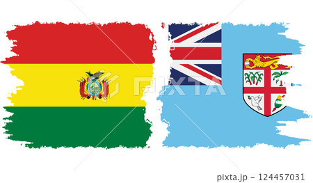 Fiji and Bolivia grunge flags connection vector Fiji and Bolivia grunge flags connection vector 124457031