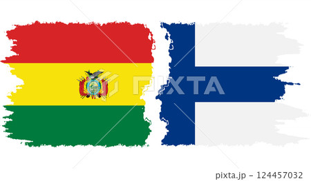 Finland and Bolivia grunge flags connection vector 124457032