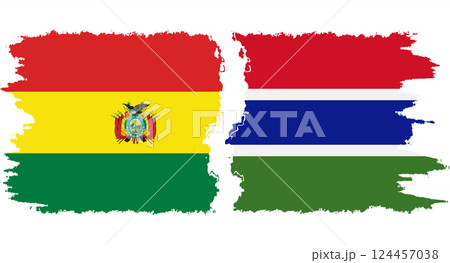 Gambia and Bolivia grunge flags connection vector Gambia and Bolivia grunge flags connection vector 124457038