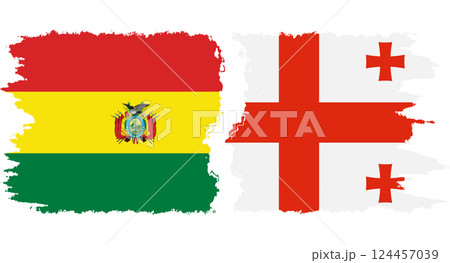 Georgia and Bolivia grunge flags connection vector 124457039