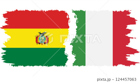 Italy and Bolivia grunge flags connection vector Italy and Bolivia grunge flags connection vector 124457063