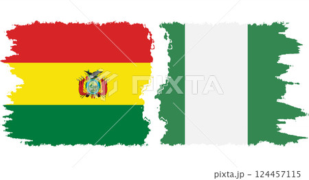 Nigeria and Bolivia grunge flags connection vector Nigeria and Bolivia grunge flags connection vector 124457115