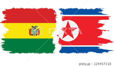 North Korea and Bolivia grunge flags connection vector North Korea and Bolivia grunge flags connection vector 124457118