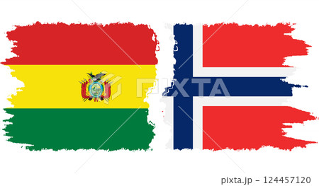 Norway and Bolivia grunge flags connection vector Norway and Bolivia grunge flags connection vector 124457120