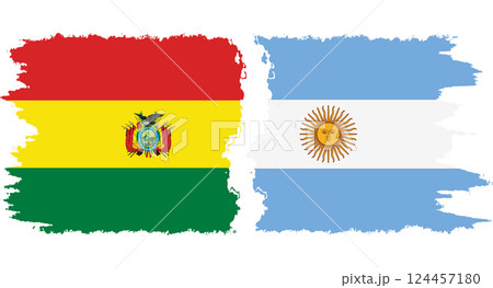 Argentina and Bolivia grunge flags connection vector Argentina and Bolivia grunge flags connection vector 124457180