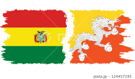 Bhutan and Bolivia grunge flags connection vector Bhutan and Bolivia grunge flags connection vector 124457195