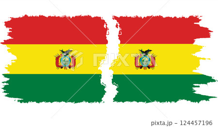 Bolivia and Bolivia grunge flags connection vector Bolivia and Bolivia grunge flags connection vector 124457196