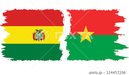Burkina Faso and Bolivia grunge flags connection vector Burkina Faso and Bolivia grunge flags connection vector 124457206