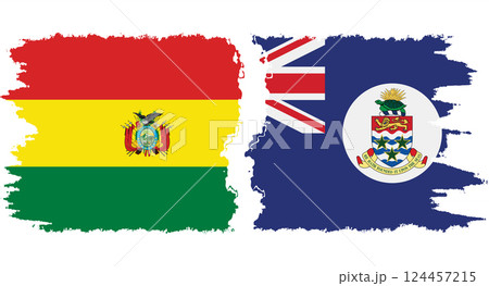 Cayman Islands and Bolivia grunge flags connection vector Cayman Islands and Bolivia grunge flags connection vector 124457215