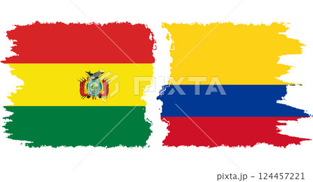 Colombia and Bolivia grunge flags connection vector Colombia and Bolivia grunge flags connection vector 124457221