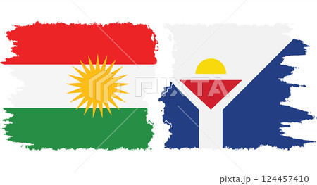 Saint Martin and Kurdistan grunge flags connection vector Saint Martin and Kurdistan grunge flags connection vector 124457410