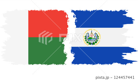 El Salvador and Madagascar grunge flags connection vector El Salvador and Madagascar grunge flags connection vector 124457441