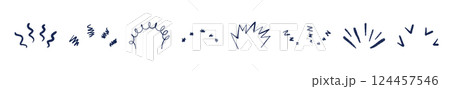 Manga-style speed lines with sketchy movement marks. Cartoon motion elements and fun action stroke. Flat vector illustration isolated on white background. Manga-style speed lines with sketchy movement marks. Cartoon motion elements and fun action stroke. Flat vector illustration isolated on white background. 124457546