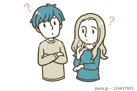 考える男女のイラスト 124457933