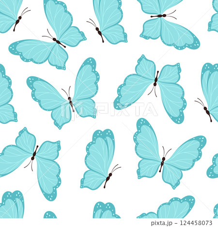 butterfly seamless pattern, flat style butterfly seamless pattern, flat style 124458073