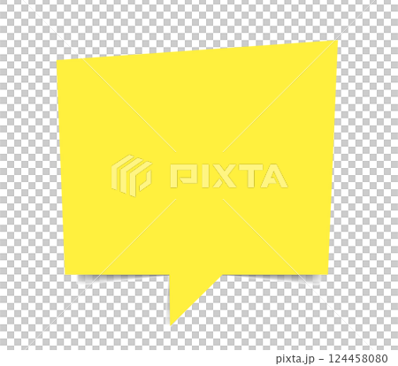 Yellow speech bubble sticky note 124458080