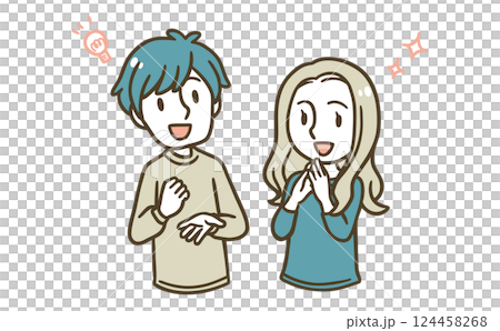 問題が解決した男女のイラスト 124458268
