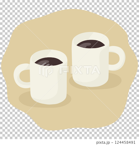 マグカップに入ったコーヒーの手描きイラストクリップアート マグカップに入ったコーヒーの手描きイラストクリップアート 124458491