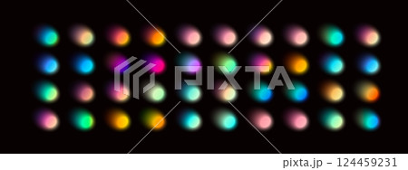 Abstract gradient background with soft blue and green hues, blurred fluid shapes, grainy watercolor texture, neon light mesh effect. Flat vector illustration isolated on white background. 124459231