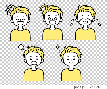 Young men illustration set 2_3 Young men illustration set 2_3 124459768