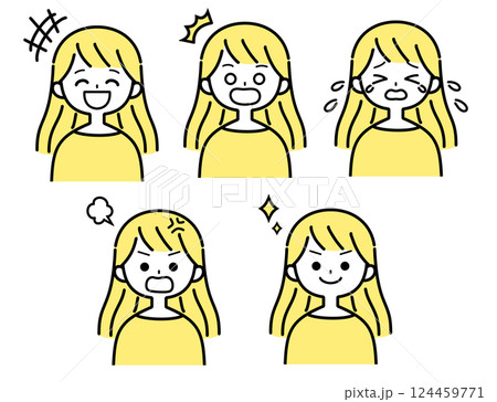 若い女性のイラストセット1_3 124459771