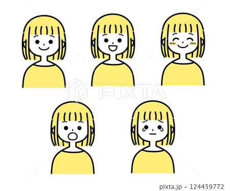 若い女性のイラストセット2_1 124459772