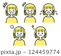 若い女性のイラストセット2_3 124459774