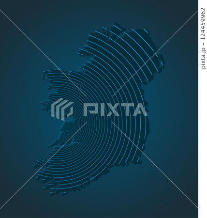 Ireland map from lines - internet, radio signal 124459962
