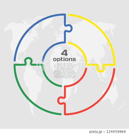 Circle diagram infographic in 4 steps or options Circle diagram infographic in 4 steps or options 124459964