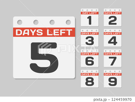 Countdown daily page calendar icon - 5 days left 124459970