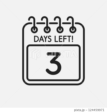 Countdown daily page calendar icon - 3 days left 124459971