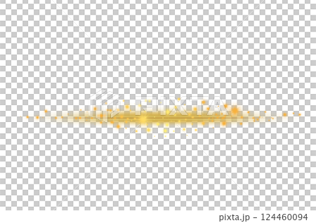 Golden Light Streaks with Sparkling Particles on Background Elegant Glow Effect for Luxury Designs. 124460094