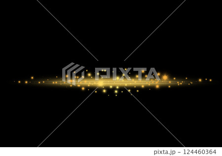 Golden Light Streaks with Sparkling Particles on Black Background Elegant Glow Effect for Luxury Designs. Golden Light Streaks with Sparkling Particles on Black Background Elegant Glow Effect for Luxury Designs. 124460364