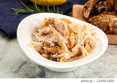 Wild natural crab meat for salad 124461494