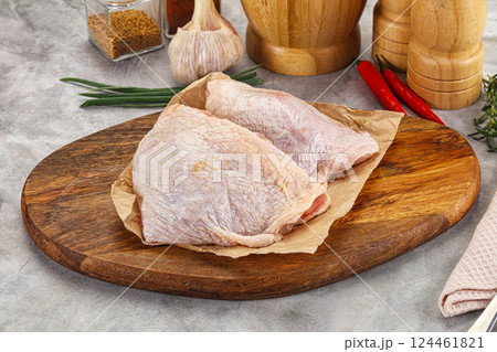 Raw chicken thigh for cooking 124461821