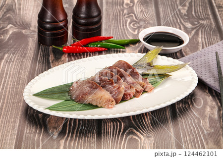 Raw yellowtail fresh fish sashimi 124462101