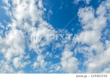 天空の青空に浮く雲の造形【背景素材】 天空の青空に浮く雲の造形【背景素材】 124463338
