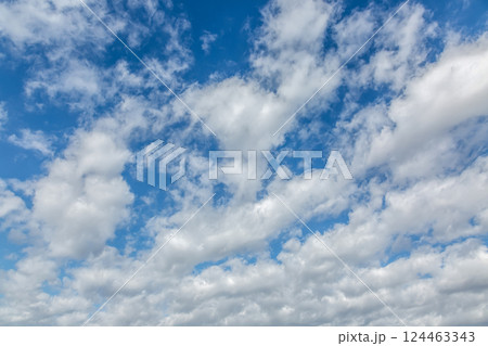 天空の青空に浮く雲の造形【背景素材】 天空の青空に浮く雲の造形【背景素材】 124463343