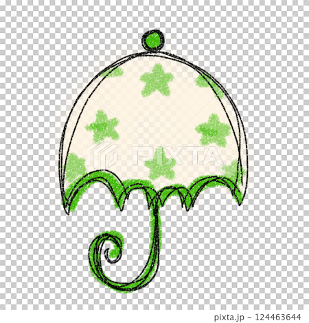 Green star pattern umbrella illustration Green star pattern umbrella illustration 124463644