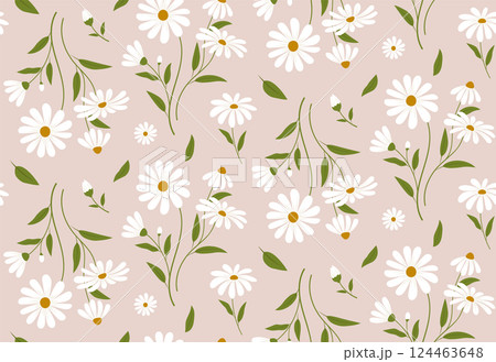 Seamless floral pattern with daisy flowers Seamless floral pattern with daisy flowers 124463648
