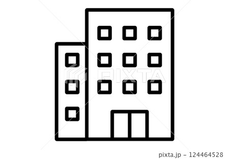 シンプルなビル.、マンションのイラストのアイコン 124464528